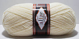 Нитки пряжа для в'язання напіввовна LANA GOLD FINE Лана Голд Файн № 01 - крем