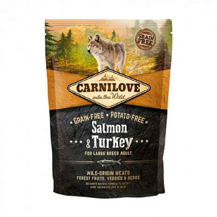 Carnilove Adult Large Breed Salmon та Turkey 1,5 kg (д/дорослих собак великих порід), фото 1