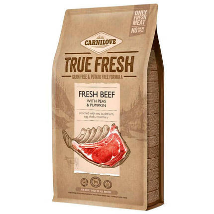 Carnilove True Fresh BEEF для Adult dogs для дорослих собак яловичина 11.4 kg, фото 1