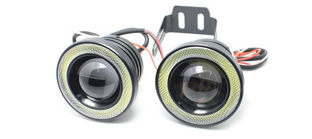 Протитуманітні LED-фари (птф) світлодіодні 10 W, 76 мм з ангельськими очками