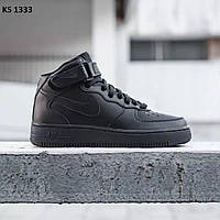 Мужские зимние кроссовки Nike Air Force Hight (черные) высокие стильные кроссовки KS 1333 Найк