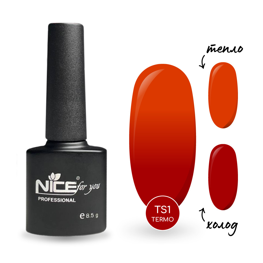 Гель-лак Nice for you Термо TS-01 Яскраво-оранжевий - Оранжевий 8.5 г