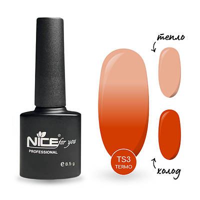 Гель-лак Nice for you Термо TS-03 Оранжевий - рожево-карамельний 8.5 г