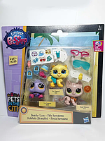 Littlest pet shop lps игровой набор hasbro beachy luau 251/253 ЛПС Пет Шоп кошка кот черепаха