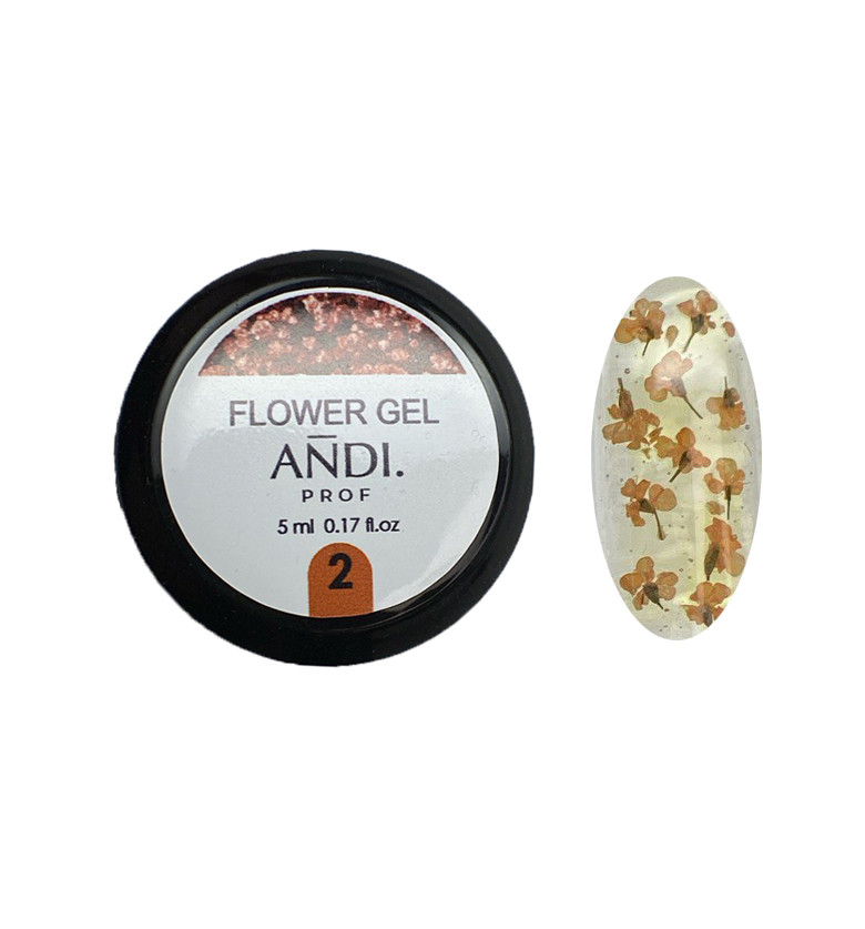 Гель для дизайна с сухоцветами ANDI PROF GEL FLOWER №2 5 мл