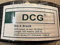 Кабель телевізійний RG-6 DCG 75Ом, 100 м чорний