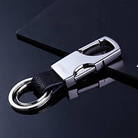 Брелок на ключи автомобильный стальной надежный карабин серебристый