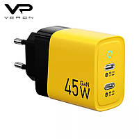Зарядное устройство Veron 45W | GaN | 2 PD