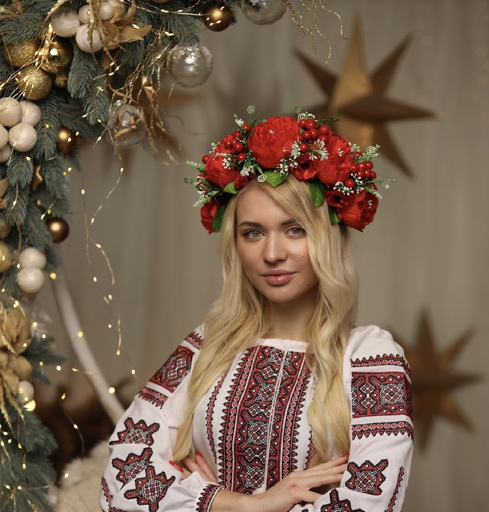 Обруч для волосся Ніжність червоний