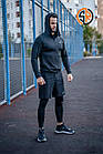 Чоловічий компресійний костюм Nike 5в1: Рашгард, шорти, легінси, футболка, худі. Комплект компресійний, фото 2