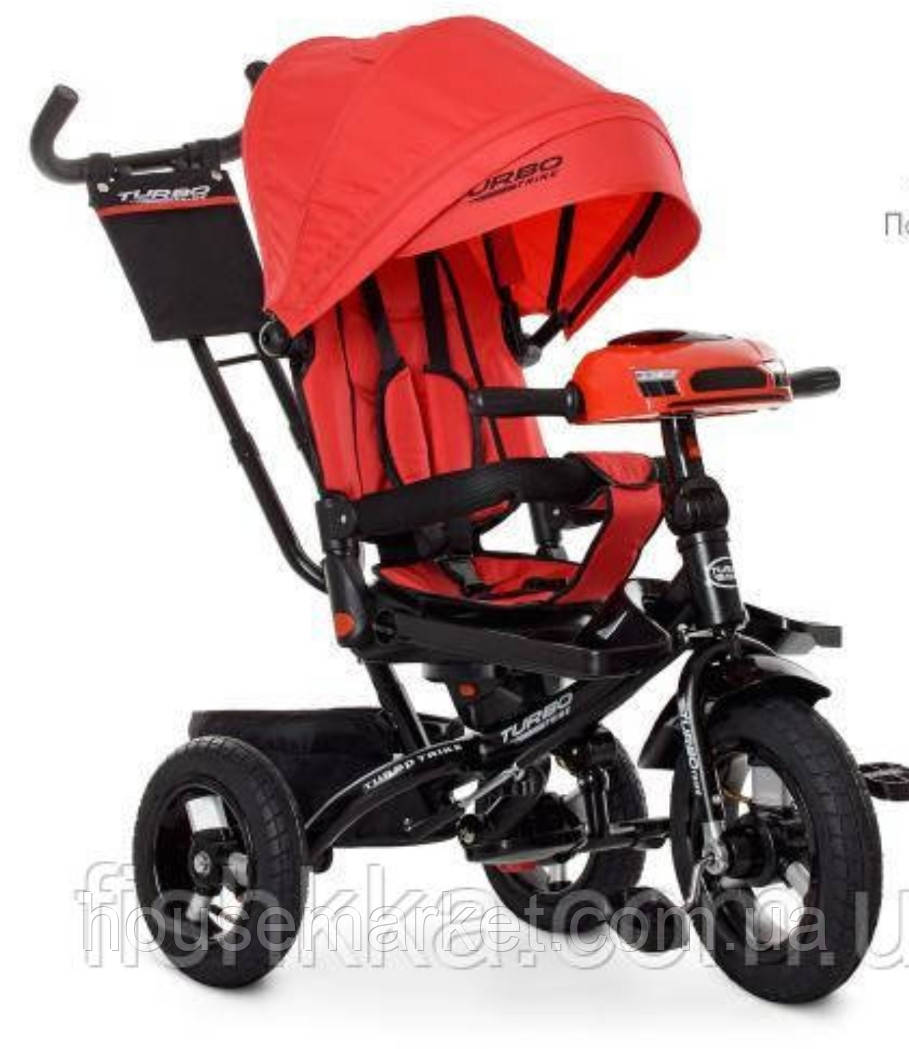 Дитячий триколісний велосипед Turbo trike М 5448HA-3,кол.гума (12/10), музика, світло, червоний - фото 1 - id-p1357839430
