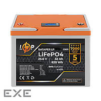Аккумулятор LP LiFePO4 25,6V - 32 Ah (820Wh) (BMS 60А/30A) пластик LCD (23831)