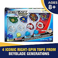 HASBRO Набор из 4 бейблейдов Beyblade Burst Evolution Elite Warrior - 4 культовых волчка с правым вращением