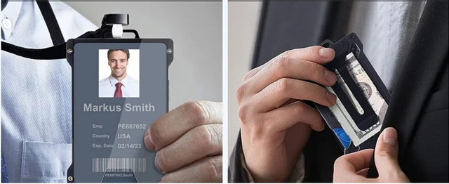 Картхолдер металевий з RFID-захистом Прапор Америки Картхолдер металевий з RFID-захистом Прапор Америки