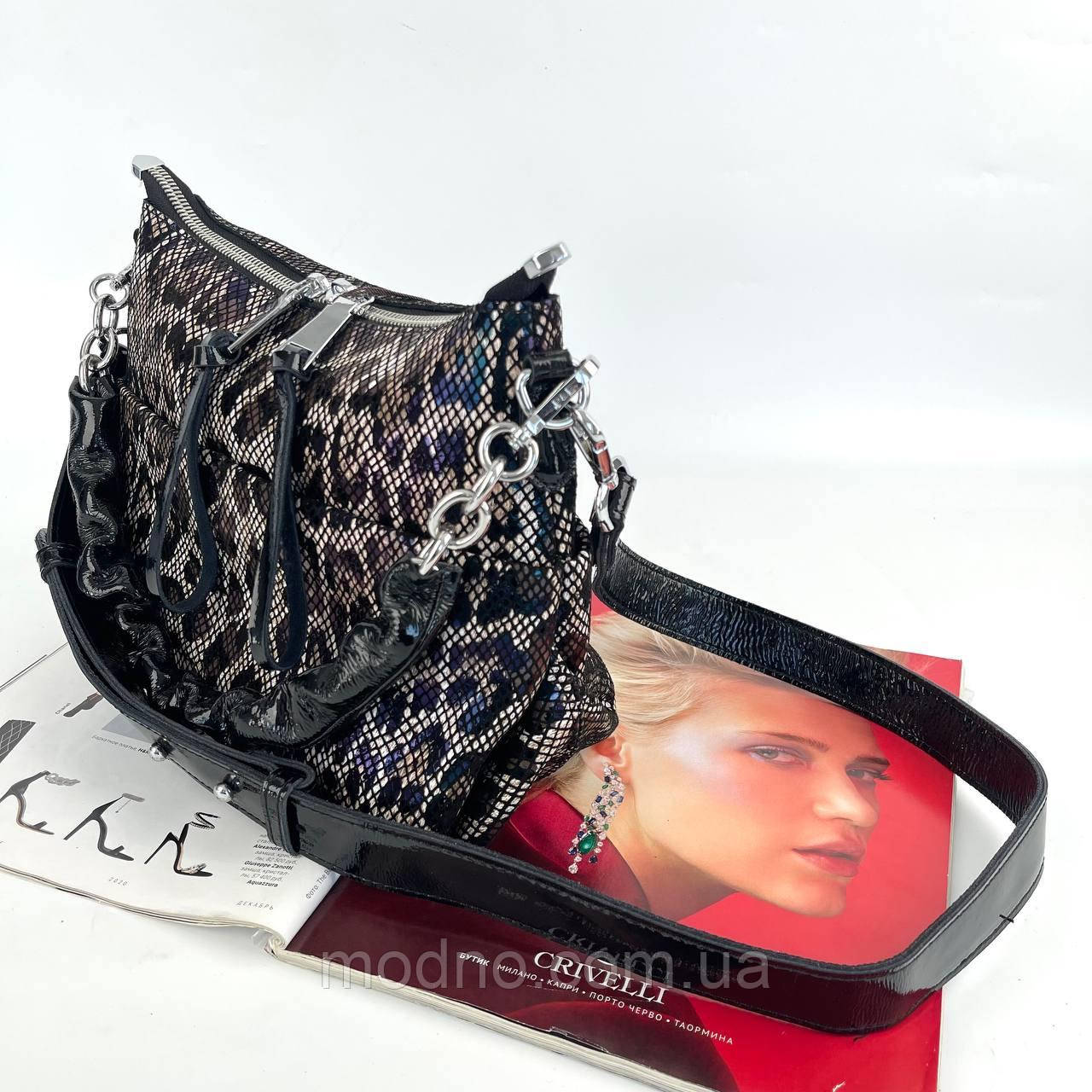 Женская кожаная сумка с лазерной обработкой на и через плечо Polina & Eiterou - фото 4 - id-p2048938771