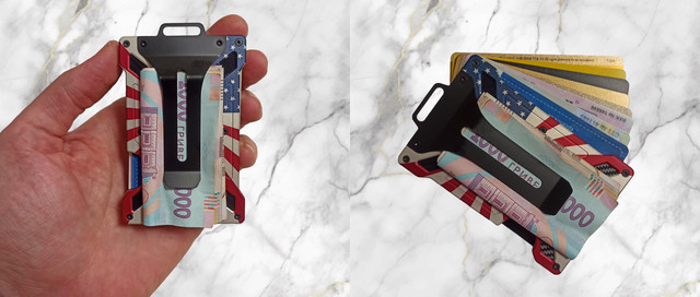 Картхолдер металевий з RFID-захистом Прапор Америки Картхолдер металевий з RFID-захистом Прапор Америки