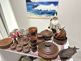 Набор Керамклуб 6 персон из красной глины