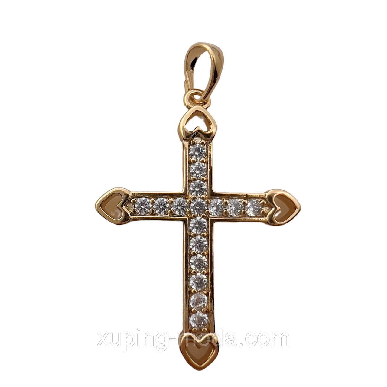 Кулон хрестик. 28х24 мм. Xp. 18 к, фото 1