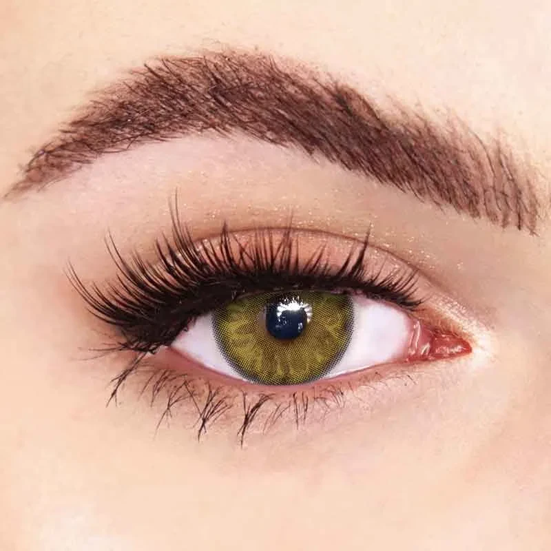 Светло-зеленые цветные контактные ЛИНЗЫ для глаз, отличное перекрытие своего цвета + КОНТЕЙНЕР для хранения. - фото 3 - id-p2048940277