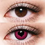 Рожеві кольорові контактні лінзи для очей, чудове перекриття свого кольору + Контейнер для зберігання, фото 3