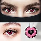 Рожеві кольорові контактні лінзи для очей, чудове перекриття свого кольору + Контейнер для зберігання, фото 4