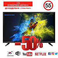Телевізор 4K Samsung 55 дюймів Smart TV Самсунг Смарт ТВ 4К, SMART TV Блютус Вай Фай Android 15