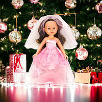 Красивая кукла Невеста 43см в розовом платье и фате в подарочной коробке