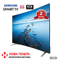 Телевізор 4K Samsung 55 дюймів Smart TV Самсунг Смарт ТВ 4К, SMART TV Блютус Вай Фай Android 13