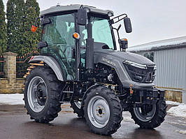 Міні-трактор СКАУТ Т-504СRX з реверсом та заводською кабіною з опаленням, високі шини 12.4-28