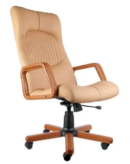 Комп'ютерне крісло керівника для кабінету, що обертається з високою спинкою Гермес Hermes ВУД М1 Richman, фото 1