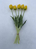 Букет тюльпанов 5шт латексный желтый