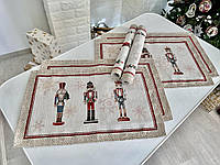 Салфетка под тарелку гобеленовая новогодняя Щелкунчик 33 х 53 см Limaso тканевая салфетка-подкладка