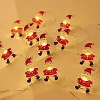 Герлянда Санта Клаус 2 метра на батарейках