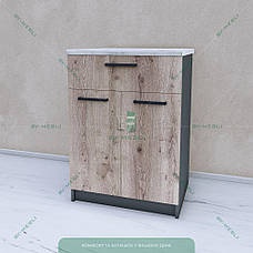 Комплект тумба + стільниця Дюна біла (крихта) 28 мм КТ-9 600мм| Sv-mebli, фото 2