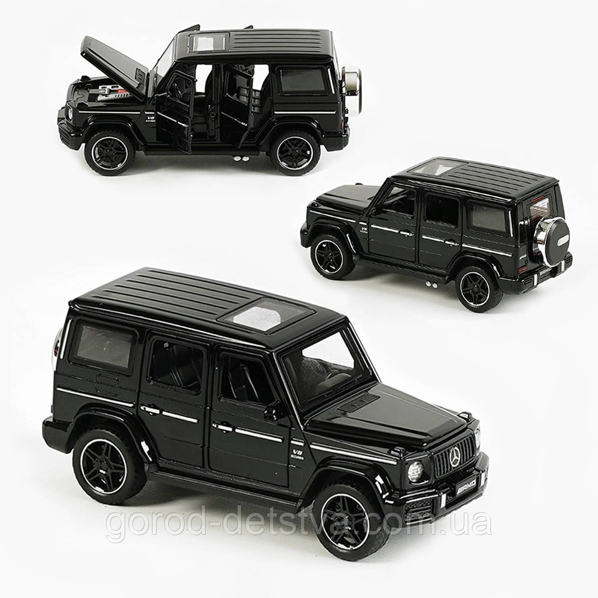 Металева машинка Мерседес Гелендваген зі звуком і світлом розмір 15 см масштаб 1:32 Mercedes-Benz A, фото 1