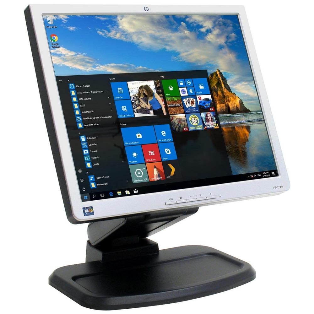 Монітор 17" 1280*1024 HP L1740 VGA DVI USB*2 Pivot сріб.+чорн. бв з кабелями A #