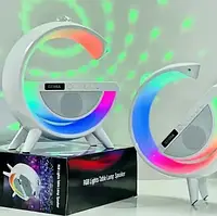 Настольная смарт лампа, ночник G 2388 RGB/ Bluetooth колонкой с беспроводной зарядкой,KM