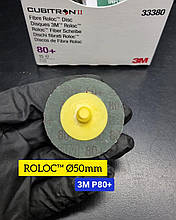 Фібровий диск 3M™ Cubitron™ з кріпленням Roloc™, 50 мм, 80+, 33380