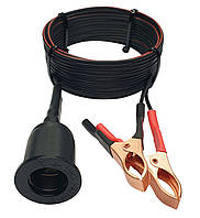 3 Метри. 12 Вольт. Подовжувач автомобільного прикуривача, с крокодилами