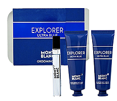 Montblanc Explorer Ultra Blue набiр edp 7,5 ml + 50 ml бальзам пiсля бриття + 50 ml гель для душу