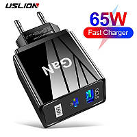 Новая быстрая зарядка GaN 65W ( 33W ) Type-C PD Quick Charge 3.0 Fast Charge ( Черная )