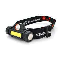 Налобний ліхтарик CATA CT-9120,1 led 3 W, 1 Led Cob, 2 режими, корпус-пластик, водостійкий, ip44, магніт,