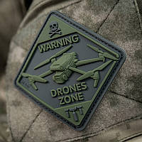 M-Tac Резиновый Шеврон патч « Дрон » Drones Zone Олива ПВХ для военных