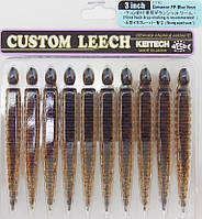 Силикон Keitech Custom Leech 3" (10шт) 111: Cinnamon PP. Blue Neon