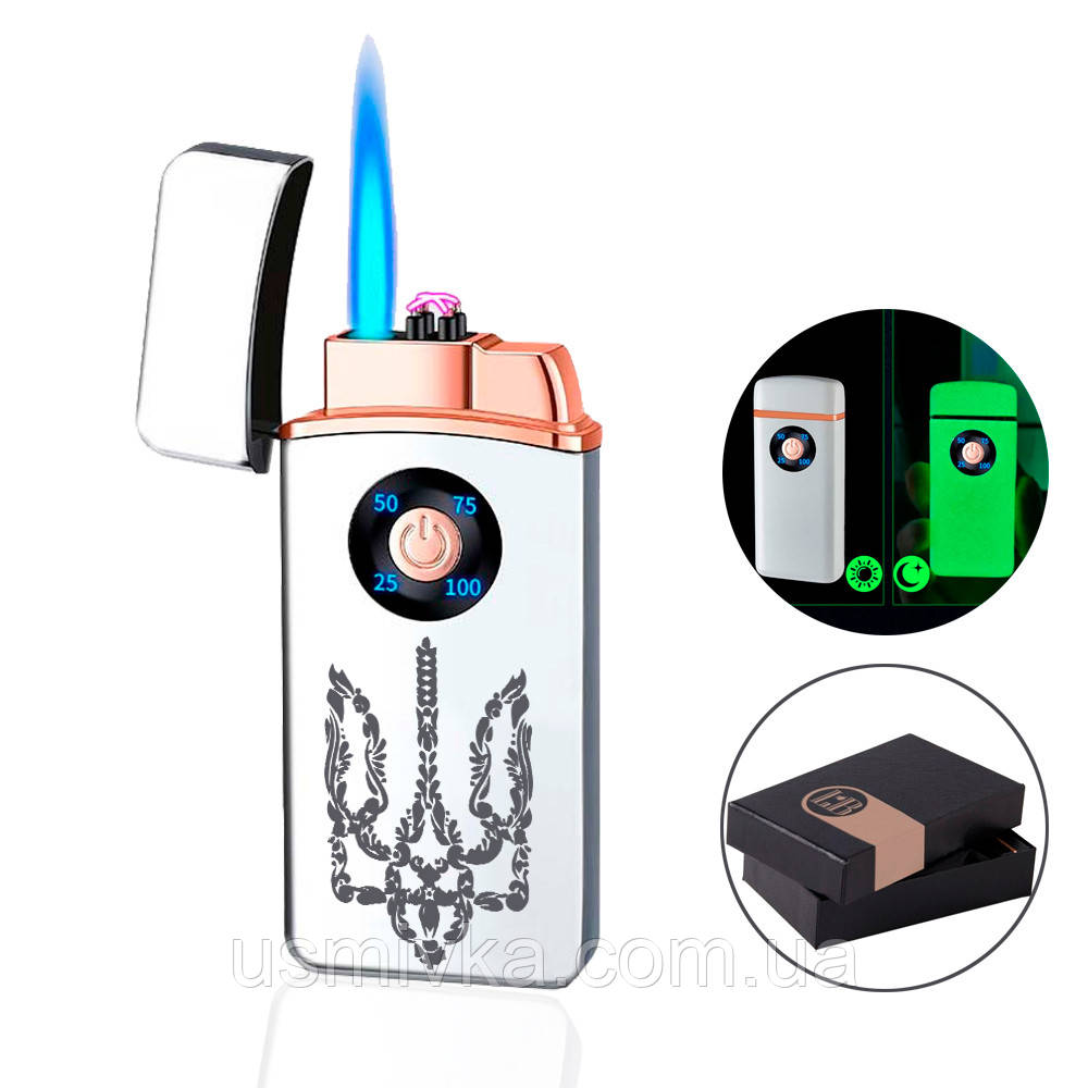 Фосфорна запалалка Герб України usb + газова Us-626W1