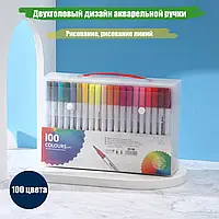 Набір маркерів-лінерів і маркерів-пензлів WORISON з м'якою головкою на водній основі 100 шт.