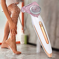 Електробритва жіноча електрична для сухого гоління водонепроникна White/Pink DSP70136 | Епілятор жіночий