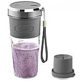 USB блендер-шейкер портативний DSP KJ2087 Сірий, Зелений, Рожевий, Міні блендер для смузі та коктейлів, фото 2