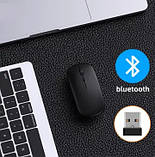 Мишка USB AP100 із зарядкою micro, Миша комп'ютерна ігрова, Бездротова безшумна миша комп'ютерна, Бездротова безшумна миша, фото 9