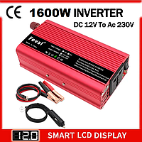 Инвертор напряжения FOVAL чистая синусоида с 12V в 220V 1600W | Повышающий преобразователь | Инвертор